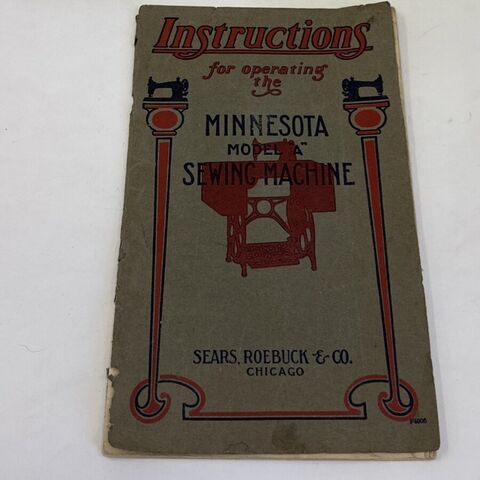 Antique Minnesota Model A sewing-machine manual from Sears, Roebuck